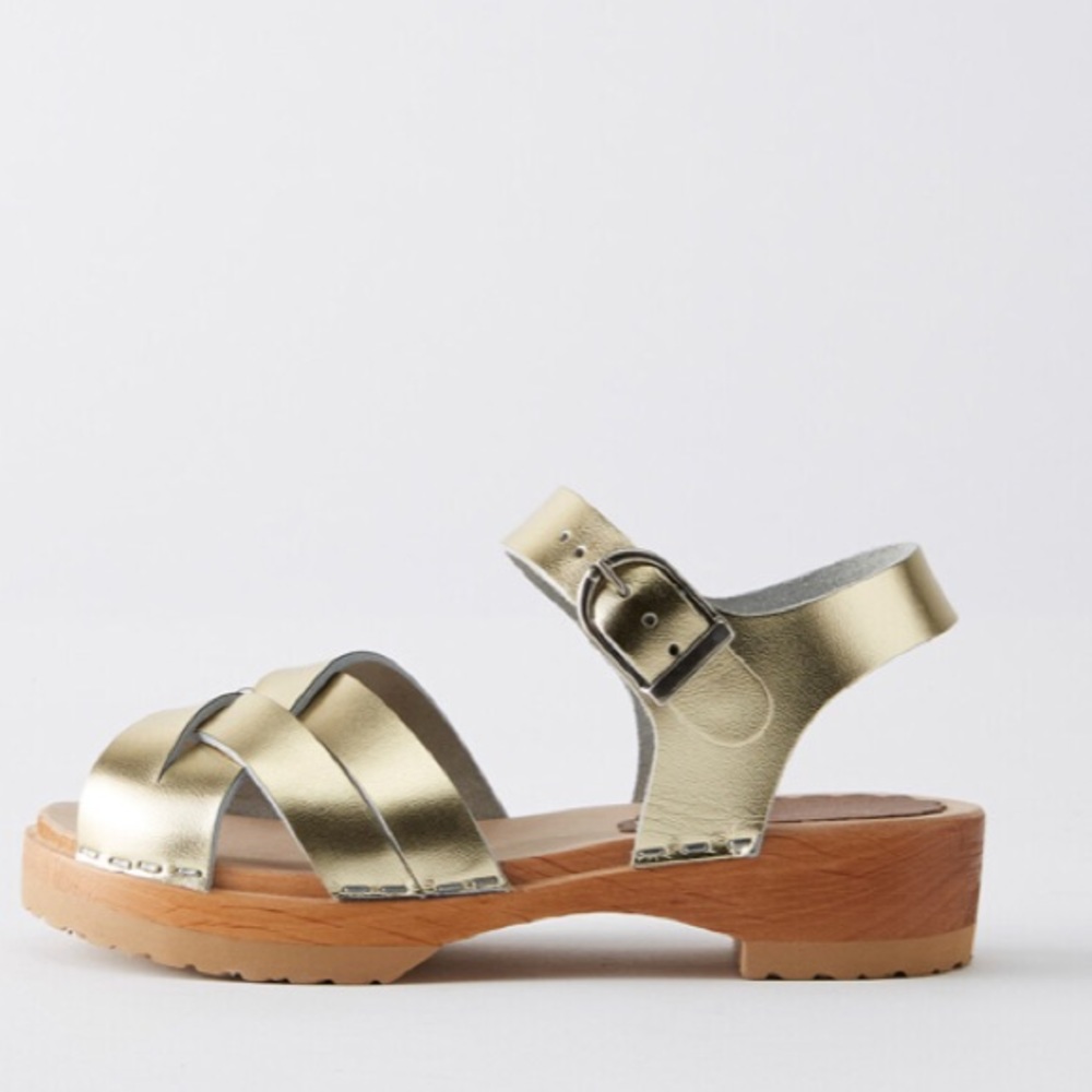 Hanna Andersson Clog Sandals Metallic Gold 33/1.5 - Picture 1 of 7